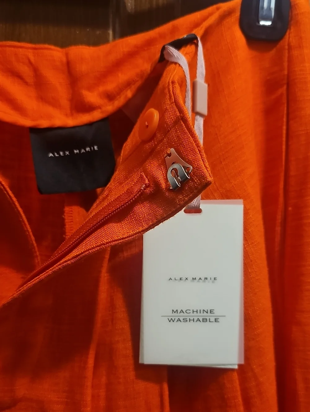 Alex Marie Embroidered Wide-Leg Orange Pants Size 6 - Picture 5 of 6